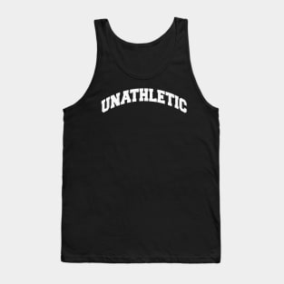 Unathletic White Print Tank Top